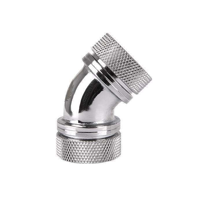 Thermaltake Pacific G1/4 PETG Tube 45-Degree Dual Compression 16mm OD - Chrome - وصلات أنابيب